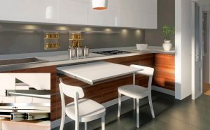 Accesorios para muebles de cocina. Mesa extraíble.