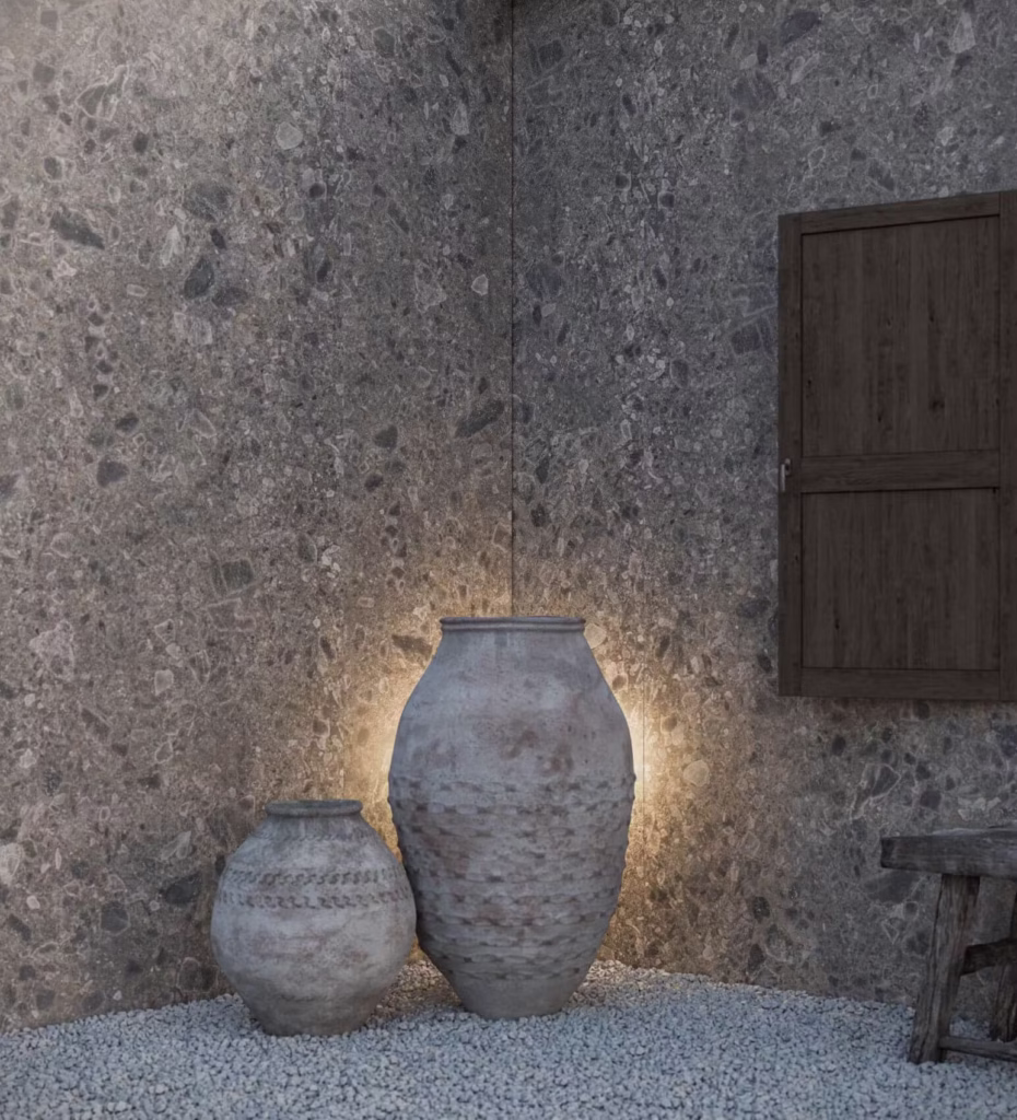 Detalle de encimera Dekton Pietra Edition en color Ceppo, inspiración en piedra natural para cocinas